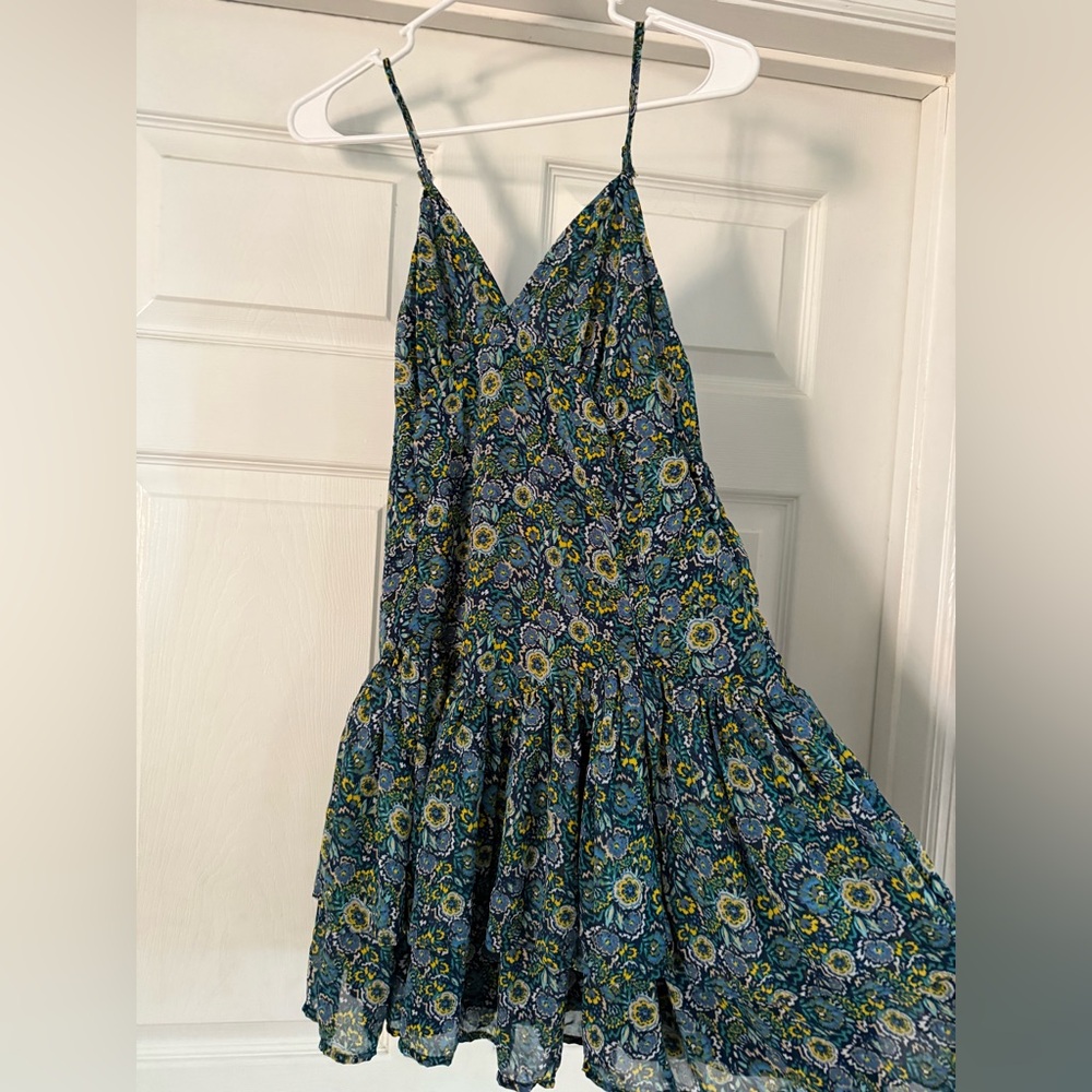 T.J.Maxx Floral Mini Dress in Blue and Green